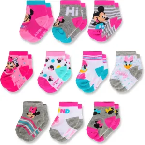 ABG Accessories Girls & Boys Minnie, Mickey Mouse, Baby Shark, Justice League 10-Pack Infant Sock 0-24 Months