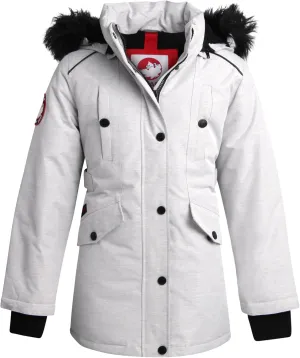CANADA WEATHER GEAR Girls' Winter Faux Fur Lining Ski Jacket - Water and Wind Resistant Fleece Coat with Hood (Sizes: 7-16)