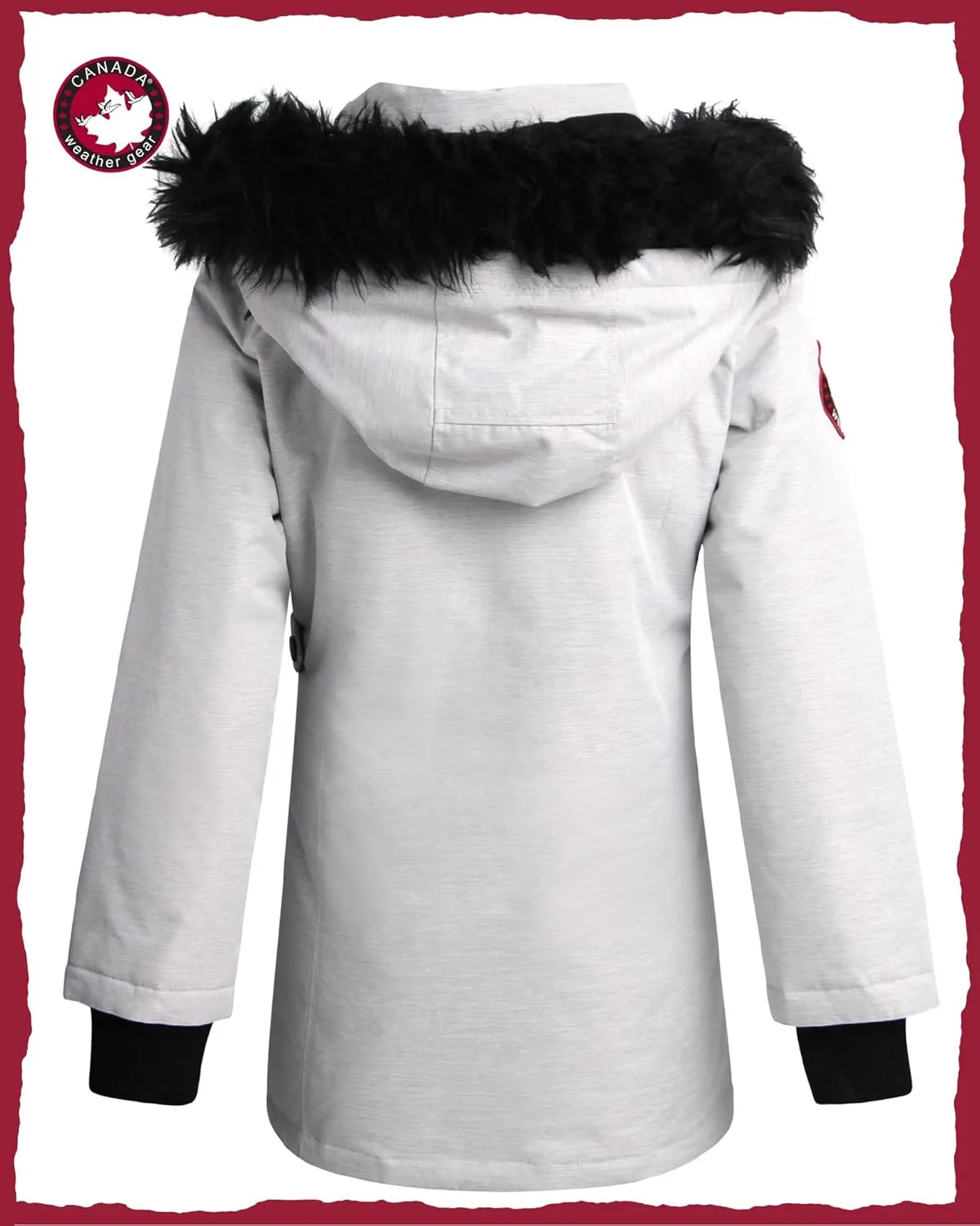 CANADA WEATHER GEAR Girls' Winter Faux Fur Lining Ski Jacket - Water and Wind Resistant Fleece Coat with Hood (Sizes: 7-16)