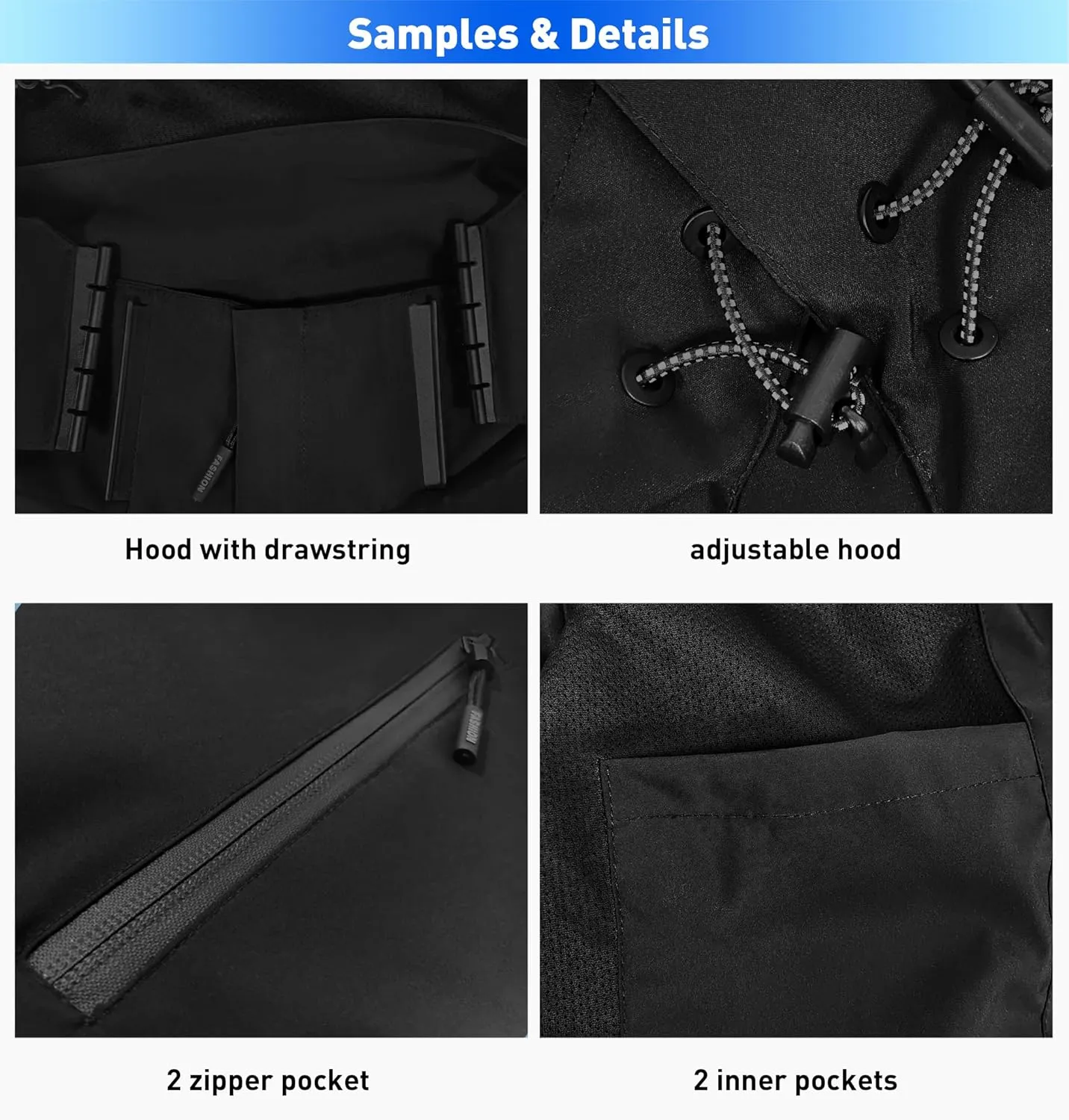 KXK Custom Outdoor Waterproof Jacket Hooded Stitched Personalized Name Number Windbreaker Rain Shell Coat for Men Women