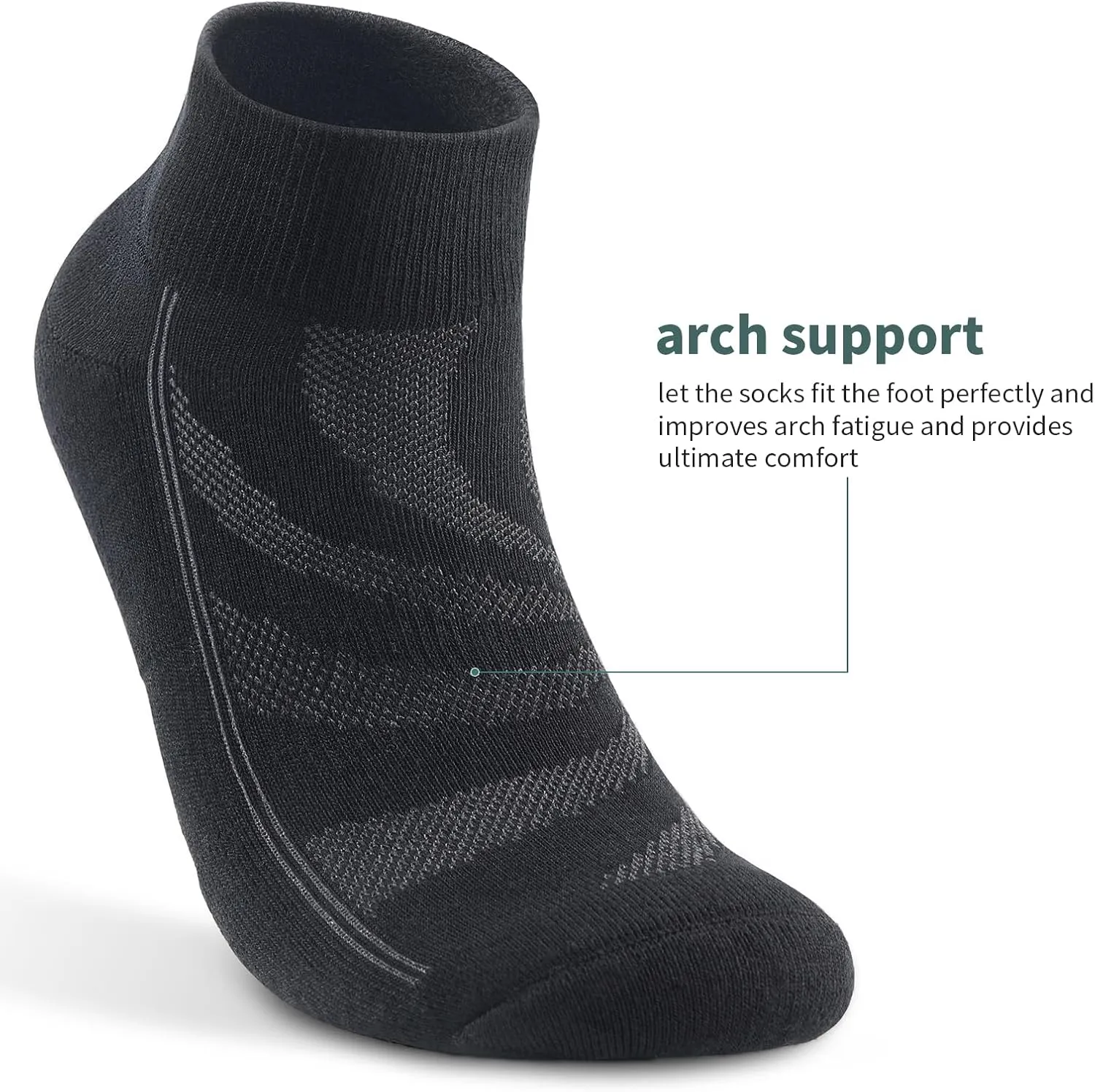 Lapulas 6 Pack Men's Ankle Socks with Cushion, Cotton Quarter Socks for Sport Training Running