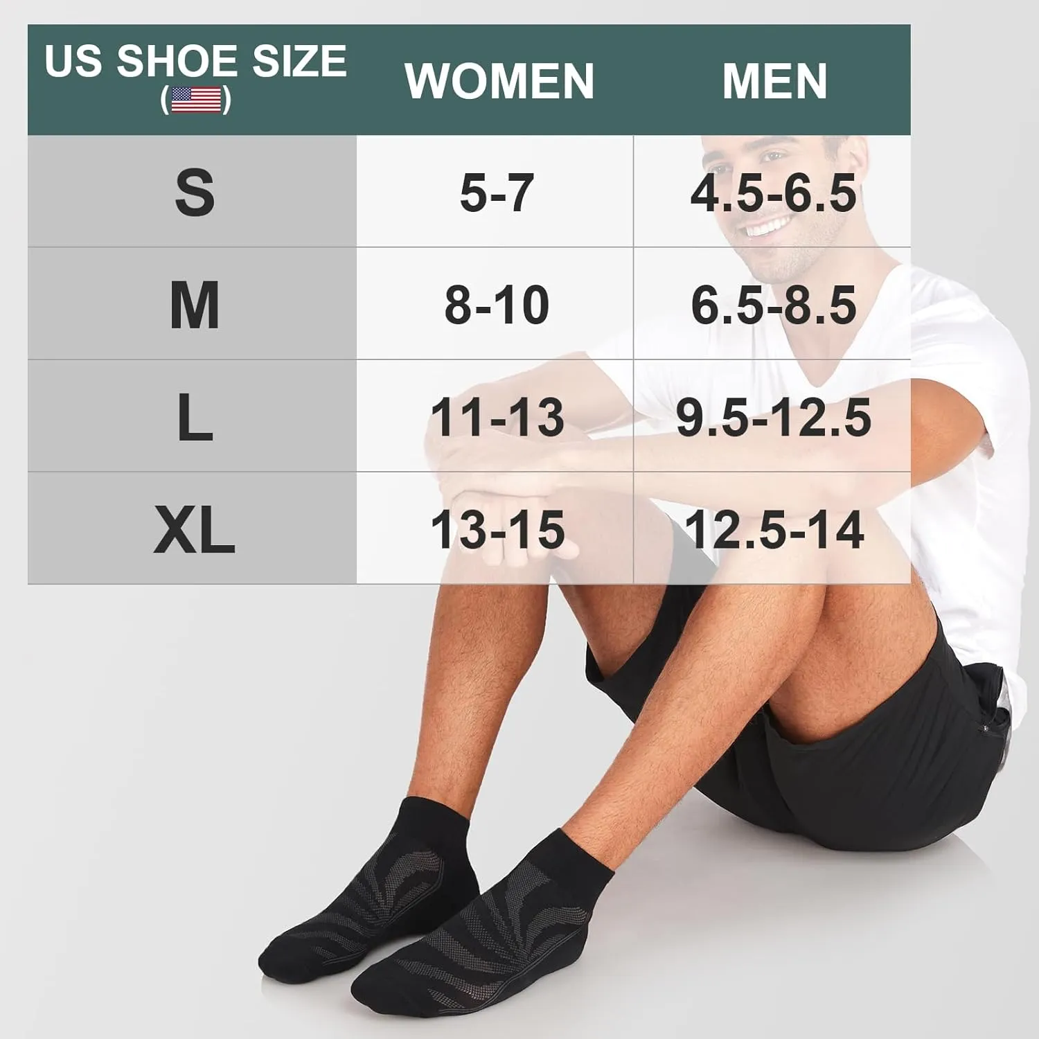 Lapulas 6 Pack Men's Ankle Socks with Cushion, Cotton Quarter Socks for Sport Training Running