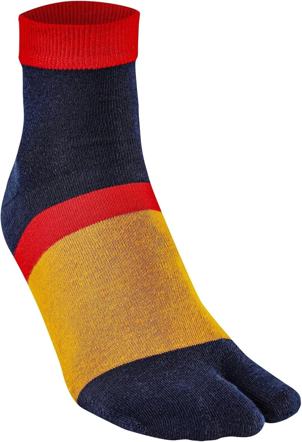 Men's Flip Flop Socks Tabi Split Toe Geta Wicking Cotton Pack of 4