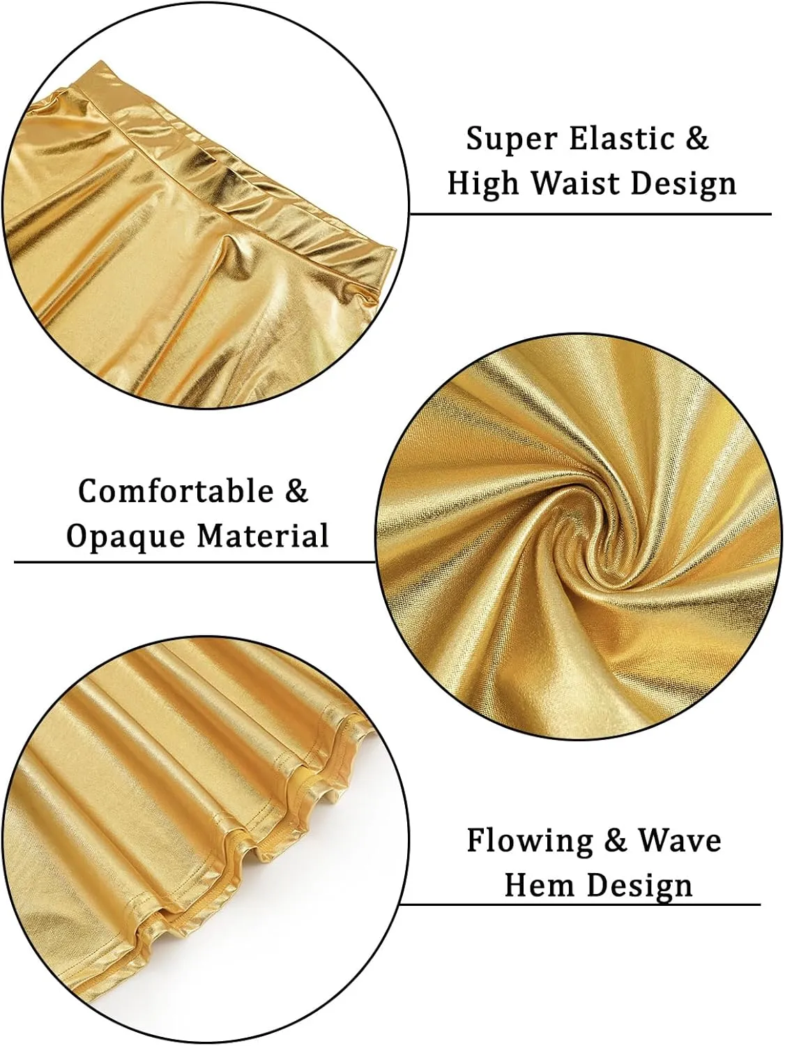 Moon Wood Women's Plus Size Sparkly Metallic Flared Pleated Mini Skater Skirt