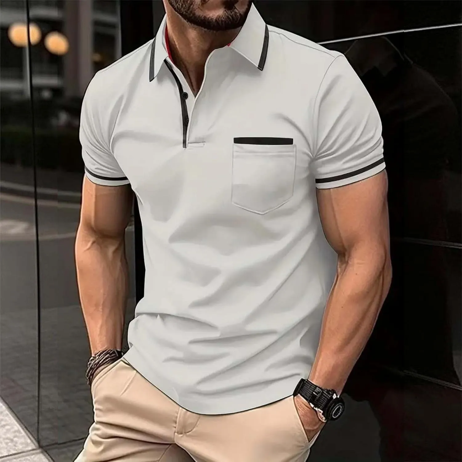 Polo Shirts for Men Shirts Short Sleeve Performance Patriotic Shirt Funny Shirt Mens Golf Wear Quick Dry Athletic