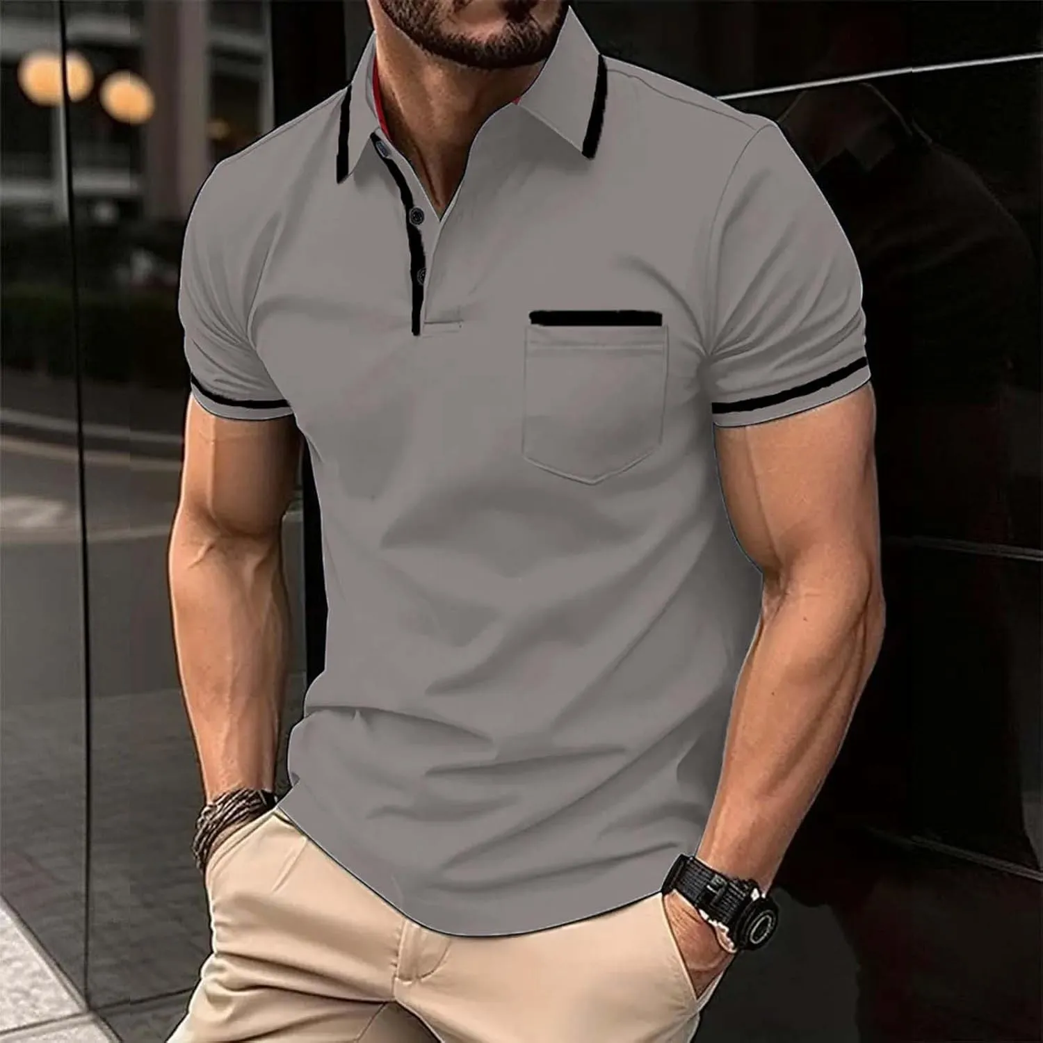 Polo Shirts for Men Shirts Short Sleeve Performance Patriotic Shirt Funny Shirt Mens Golf Wear Quick Dry Athletic