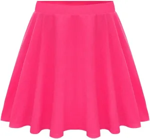 RITERA Plus Size Basic Versatile Stretchy Elastic Waist Flared Casual Mini Skater Skirt/Pleated Plaid Skirt for Women XL-5XL