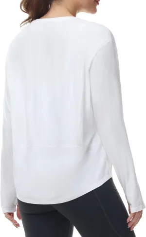 THE GYM PEOPLE Women's Long Sleeve Workout Shirts Back Loose Fit Running Tee Tops with Thumb Hole