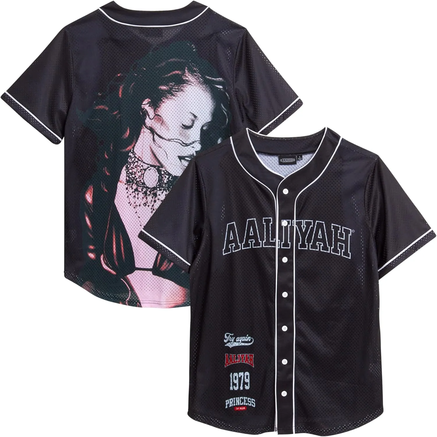 Unisex Baseball Jersey - Retro 90's R&B Concert Button Down Fashion Top - Vintage Jersey T-Shirt (S-XL)