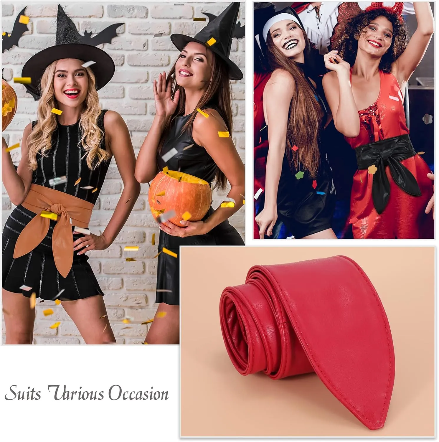 WHIPPY Women Obi Belt Fashion Wrap Around Wide Waistband Knotted Belt for Dress