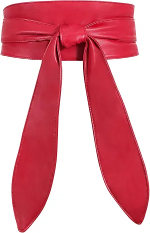 WHIPPY Women Obi Belt Fashion Wrap Around Wide Waistband Knotted Belt for Dress