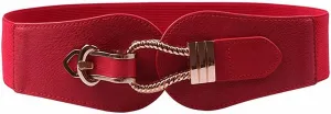 Women Wide Belts Elastic Cinch Stretch Band Wrap Metal Buckle Decorative Retro High Waist Belt for Dresses