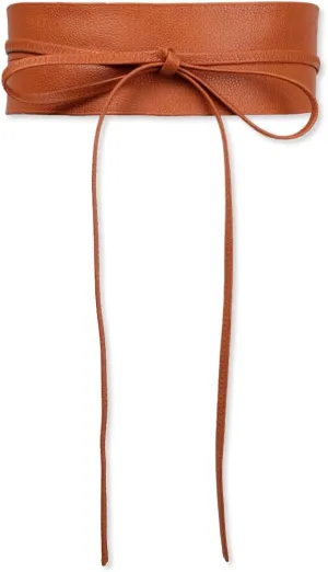 Women Wide Waist Belt Obi Belt PU Leather Knot Tie Up Wrap Around Waistband Vintage Cinch Belt For Dress Shirt Coat