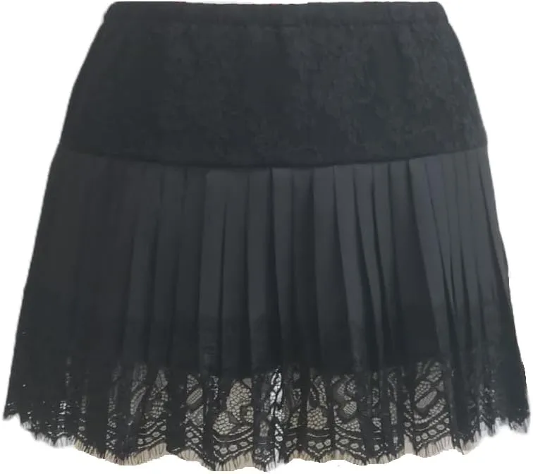 Women Y2k Lace Mini Skirts Summer Lace Slip Skirt Pleated Ruffle Floral Lace Tiered Short Skirts Underskirt