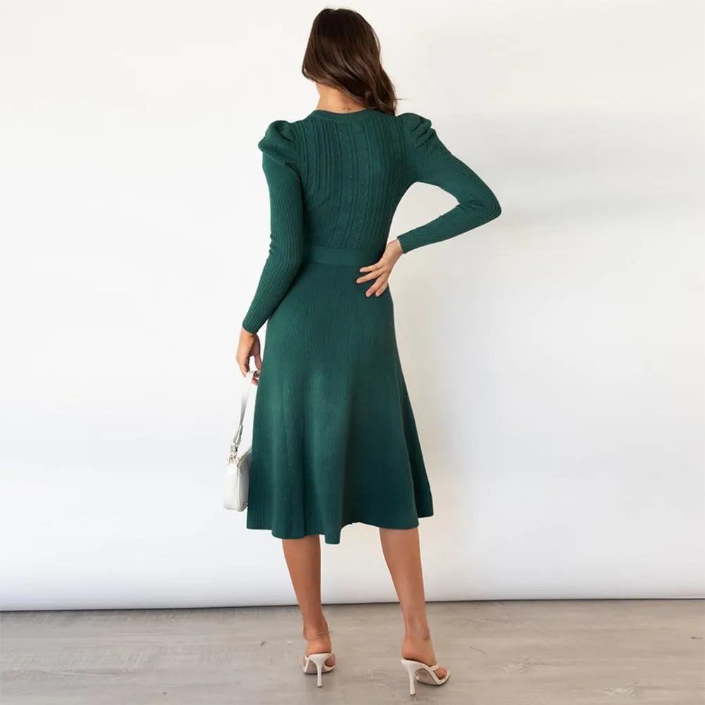 Women's Fall Dresses Long Sleeve Velvet Formal Maxi Dress with Belt Casual Cocktail Wedding Guest Party Long Dress