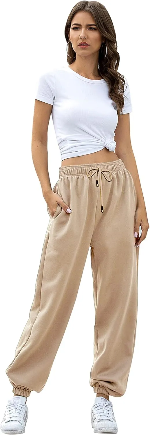 YLDUJ AMUM Women's Sweatpants Casual Drawstring Sweat Pants Workout Athletic Joggers with Pockets